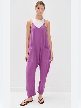 Free People Purple Tank Pocket Jumpsuit